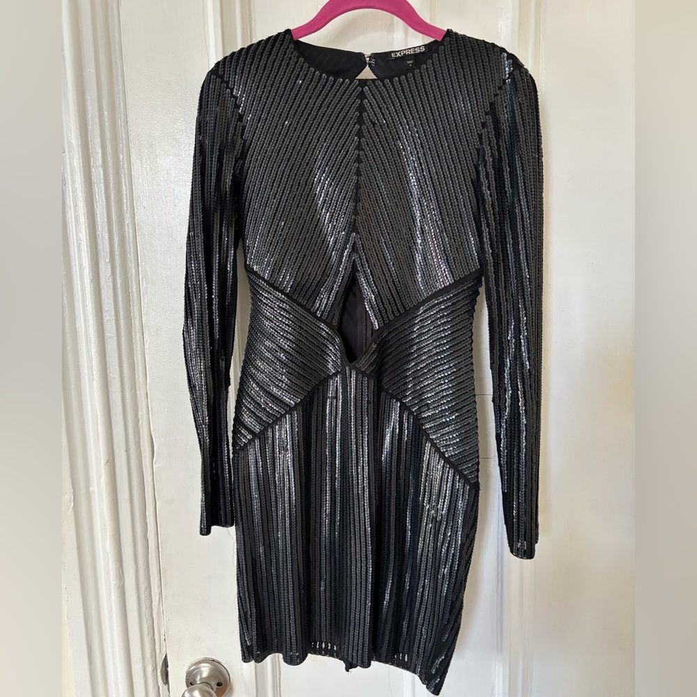 Elegant Black Sequin Dress